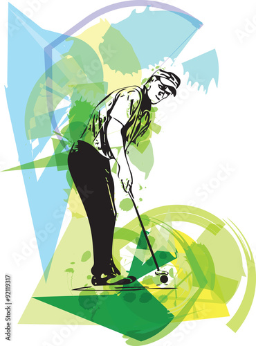 Man playing golf