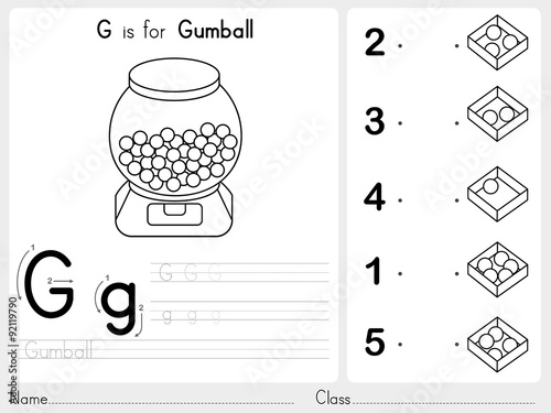 Alphabet A-Z Tracing and puzzle Worksheet,  Exercises for kids - Coloring book - illustration and vector outline