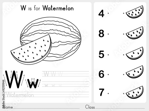Alphabet A-Z Tracing and puzzle Worksheet,  Exercises for kids - Coloring book - illustration and vector outline