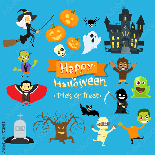Halloween Monsters Collection Set Zombie Vampire Ghost Death