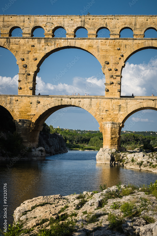 Pont du Gard, ancient roman's bridge in Provence, France