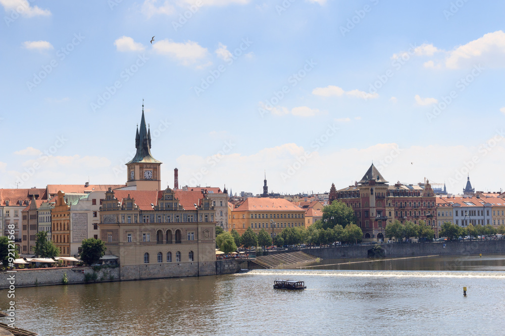 View from Charles Bridge towards Old Town Prague
