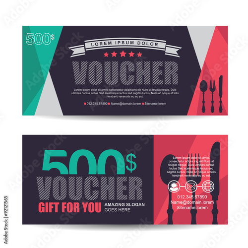 Gift voucher template with colorful pattern,cute gift voucher certificate coupon design template,
Collection gift certificate business card banner calling card poster,Vector illustration