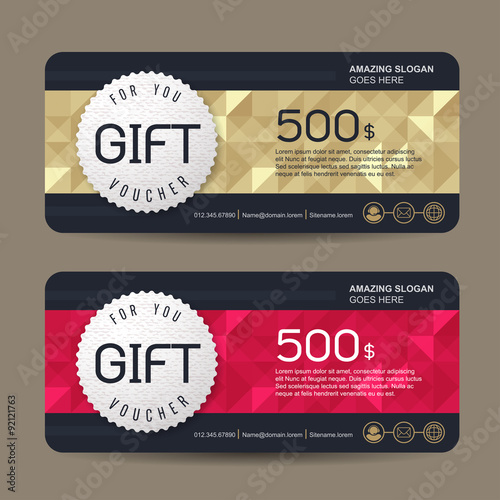 Gift voucher template with premium pattern,cute gift voucher certificate coupon design template,
Collection gift certificate business card banner calling card poster,Vector illustration photo