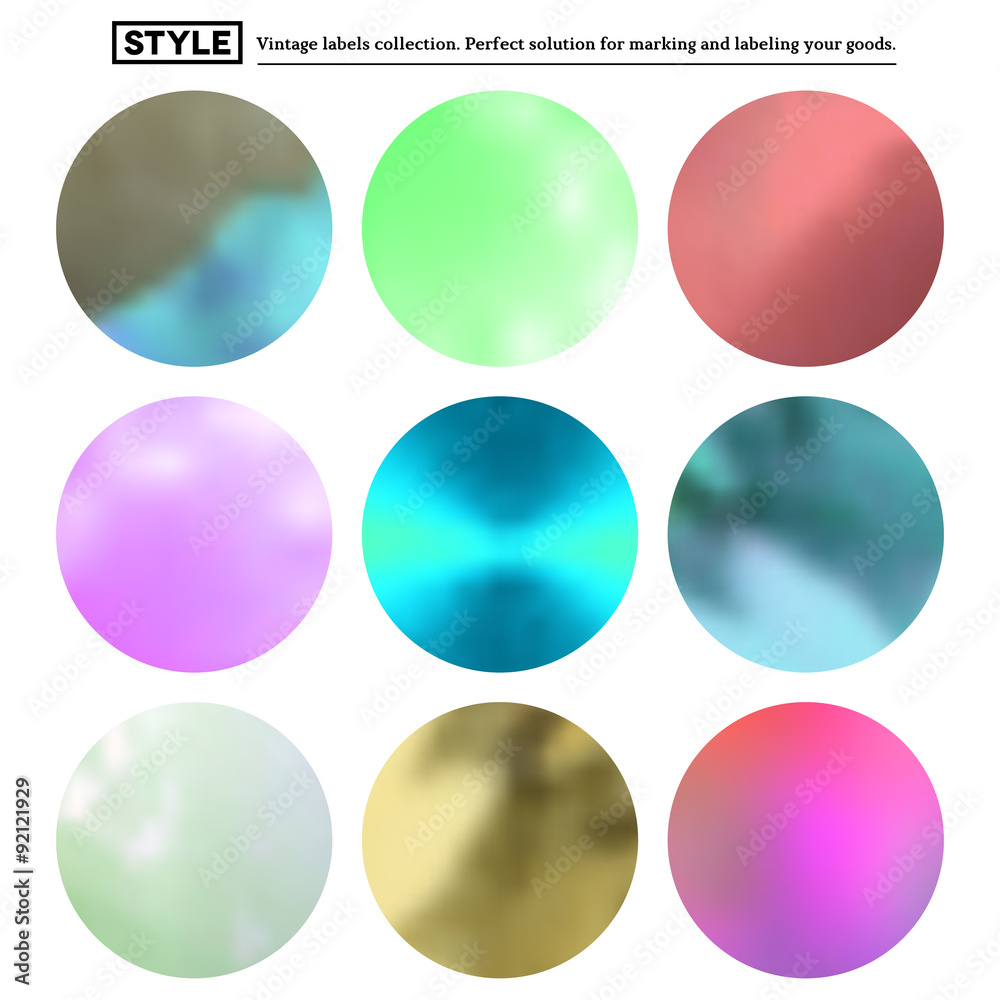 Set of colorful blurred round spots