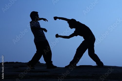 people fight(silhouette)