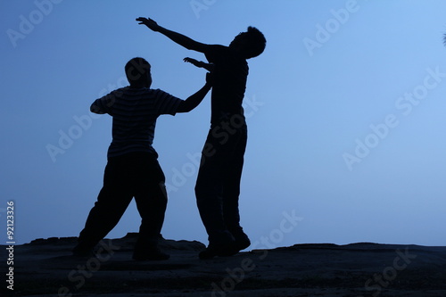 people fight(silhouette)