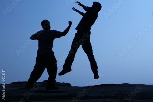 people fight(silhouette)