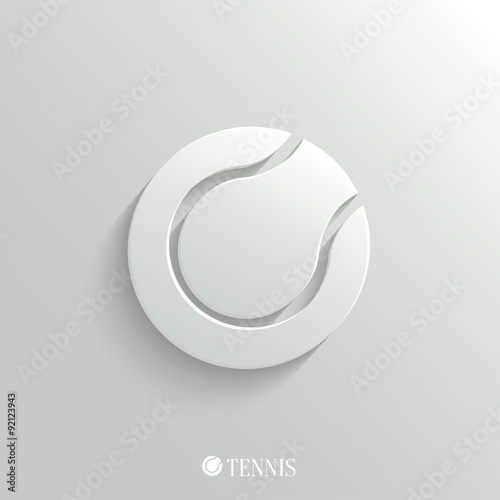Tennis icon - vector white app button