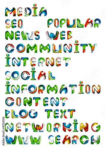 Social media in the internet - words, tags