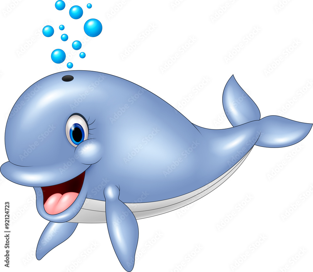 Cartoon funny blue whale isolated on white background Stock Vector | Adobe Stock Cartoon funny blue whale isolated on white background Stock Vector | Adobe Stock