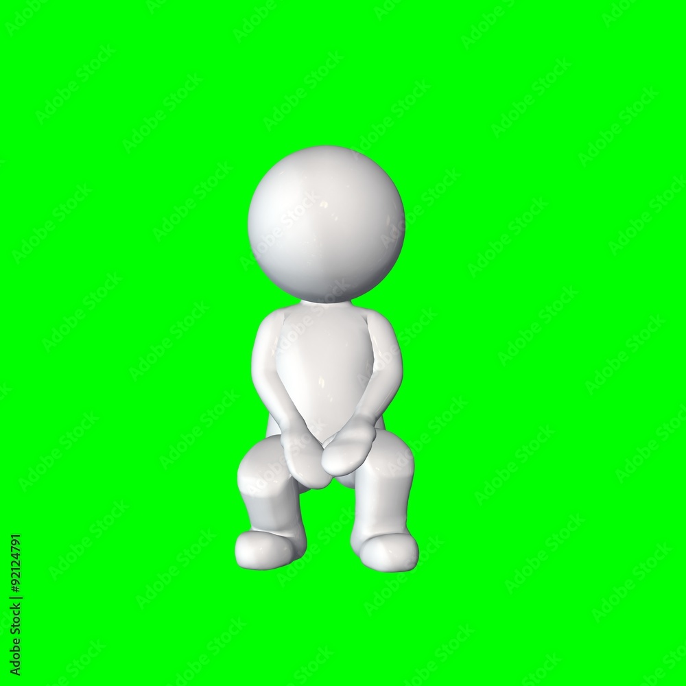 3D people - sit 2 - green screen 3D people - sit 2 - green screen