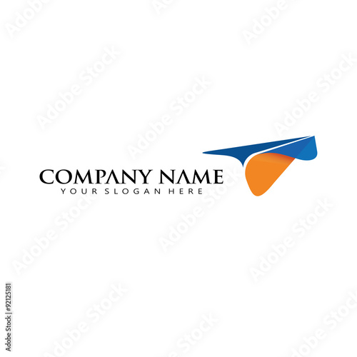 playfull travel flight plane tourism logo