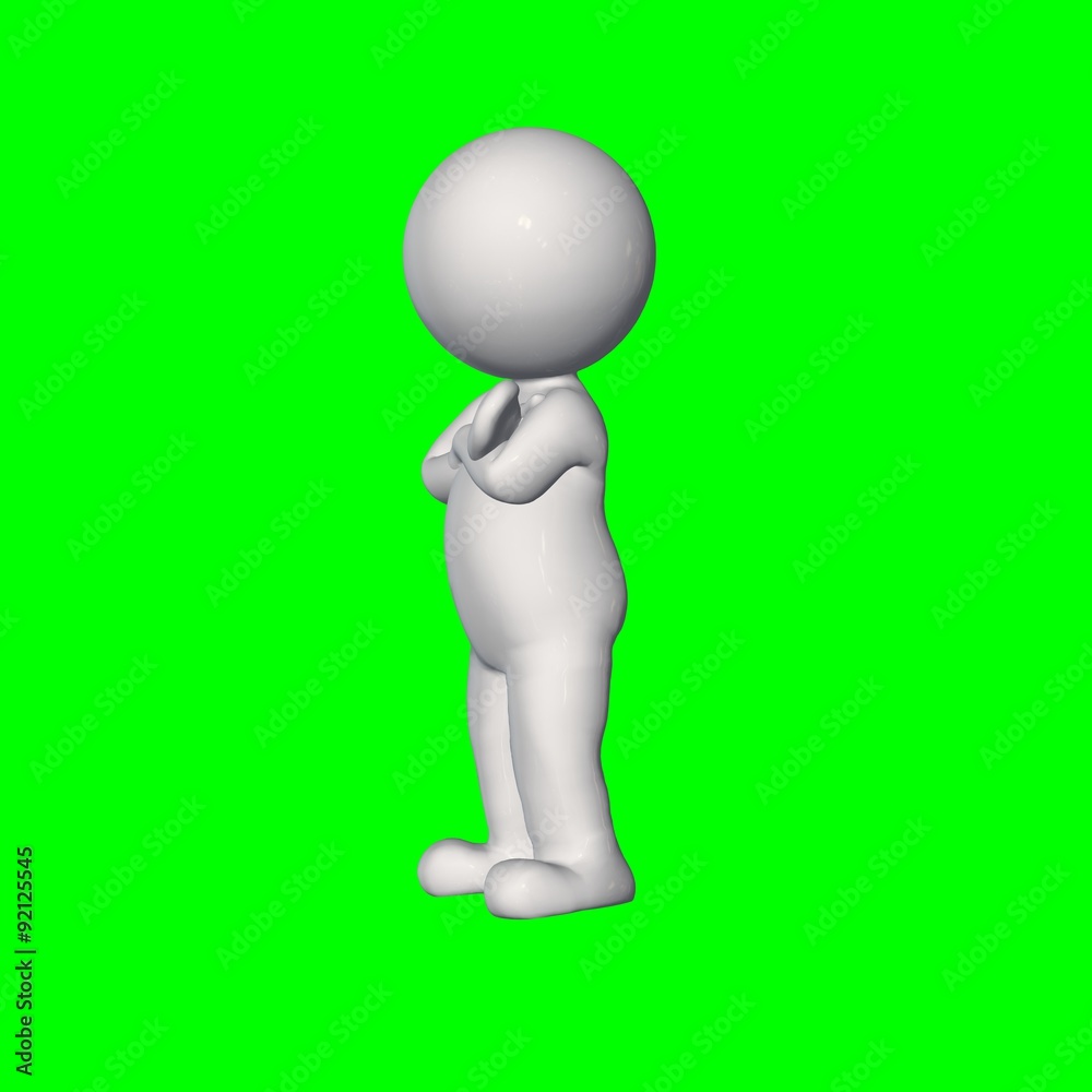 3D people - hand around chest 3 - green screen 3D people - hand around chest 3 - green screen