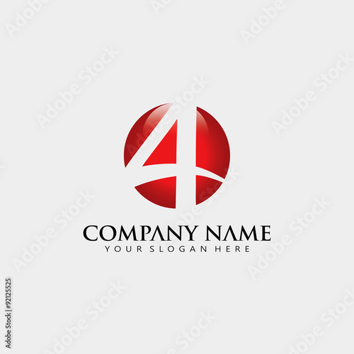 initial A and 4 sport forward modern logo