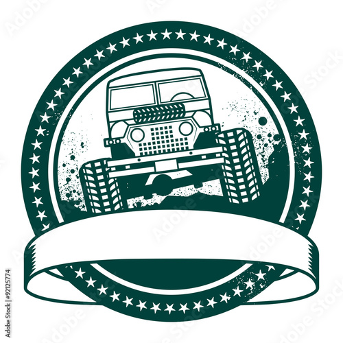 Grunge rubber stamp or label, off road adventure