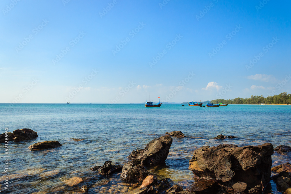 Rocks with the beach
