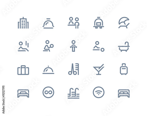 Hotel icons. Line series