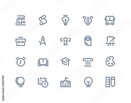 School and education icons. Line series