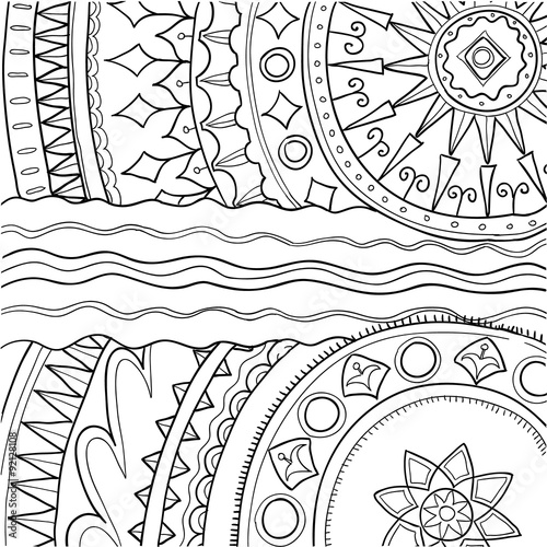 Black and white ornament. Hand drawn pattern