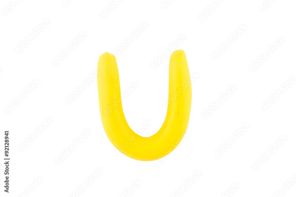 English letters, clay on white background English letters, clay on white background