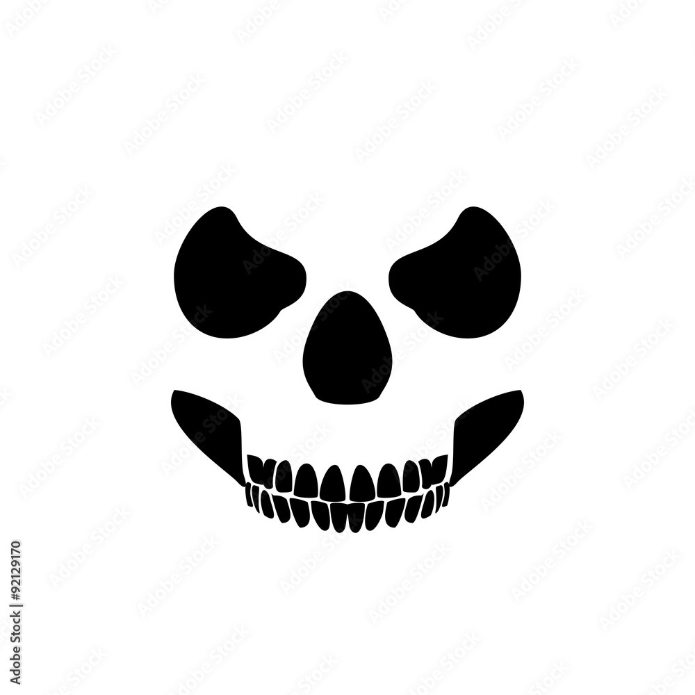 Fototapeta premium Phantom Skull Face | Classic Horror Negative Space Halloween Design