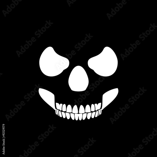 Classic Skull Face | Horror Halloween Black Background