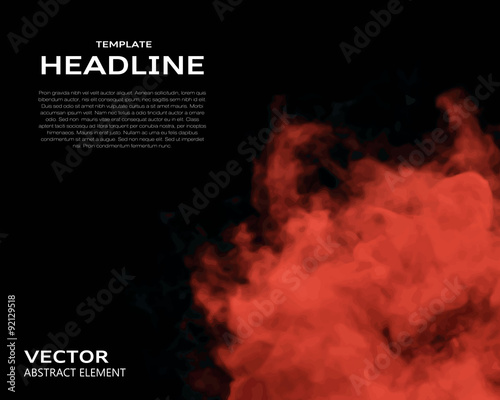 Vector illustration of smoke elements on black