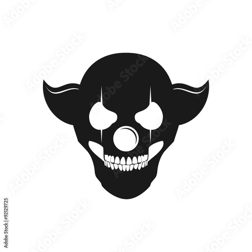 Twisted Jester Sinister Skull | Black and White Creepy Clown Illustration