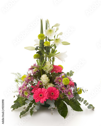 Fototapeta Naklejka Na Ścianę i Meble -  Floral arrangement made of gerber, lily and chrysanthemum