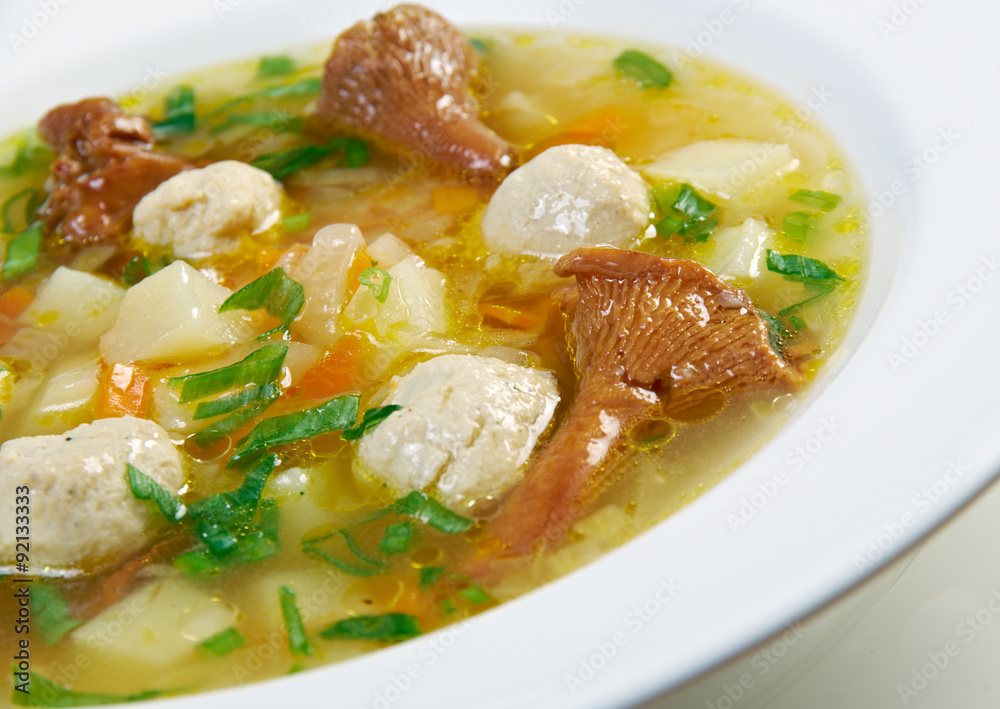 soup with meatballs