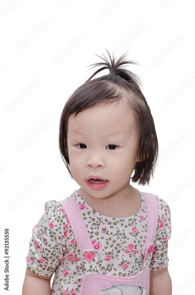 Little Asian girl smiles and look at camera