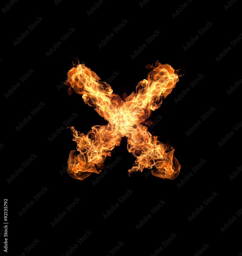 English letters Flames