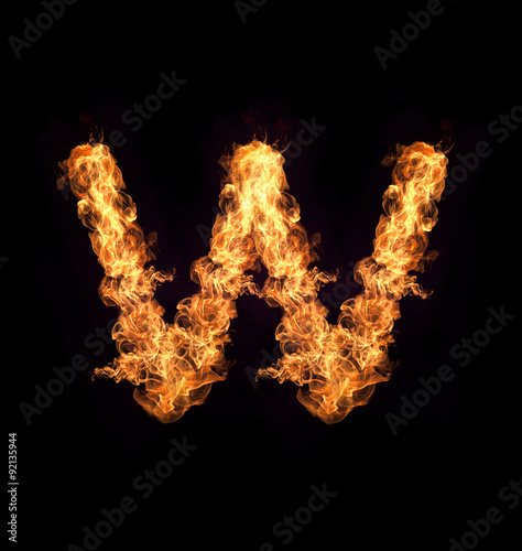 English letters Flames
