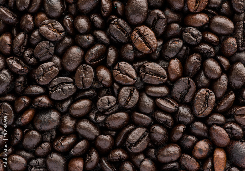 Obraz premium background of brown coffee beans