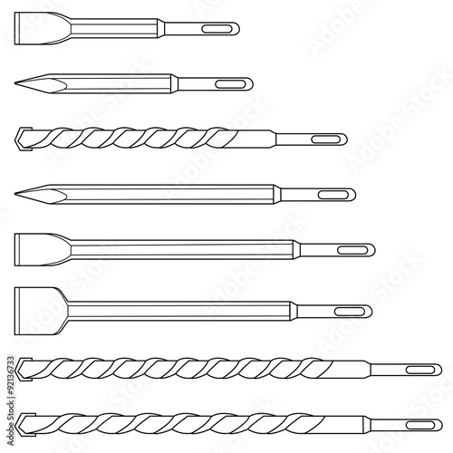 Hammer drill bits contour