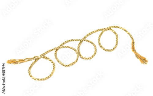 golden rope isolated on white background