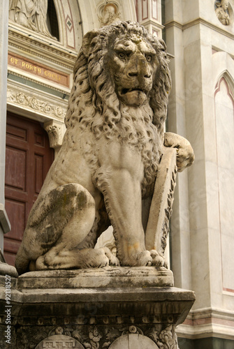 Sculpture of a lion in Florence