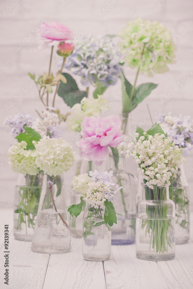 Flowers in bottles