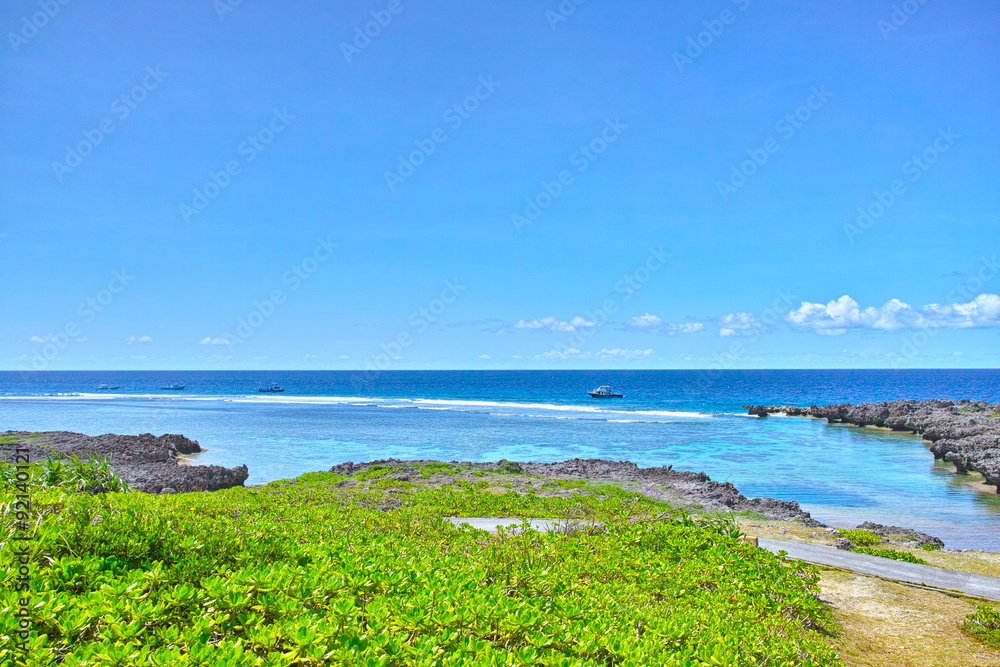真夏の宮古島 白鳥岬の風景 真夏の宮古島 白鳥岬の風景