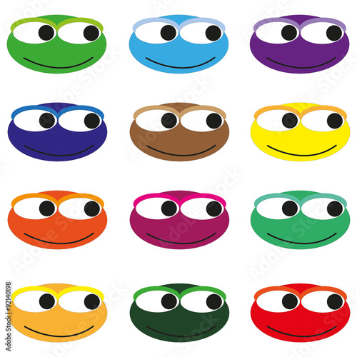many figure on white background