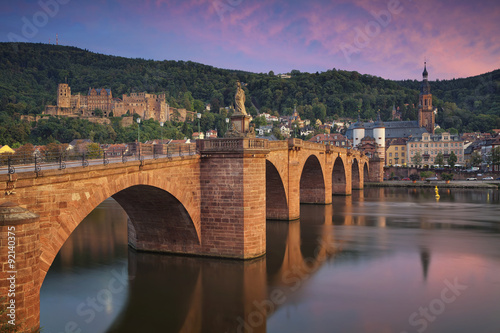 Fototapeta Heidelberg. Image of german city of Heidelberg during sunset.