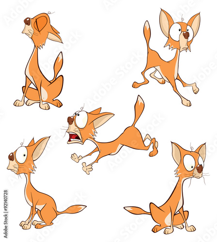 illustration of a set of cute cartoon cats