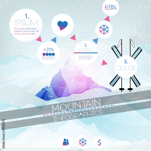 Mountains Infographic - Vector Illustration
