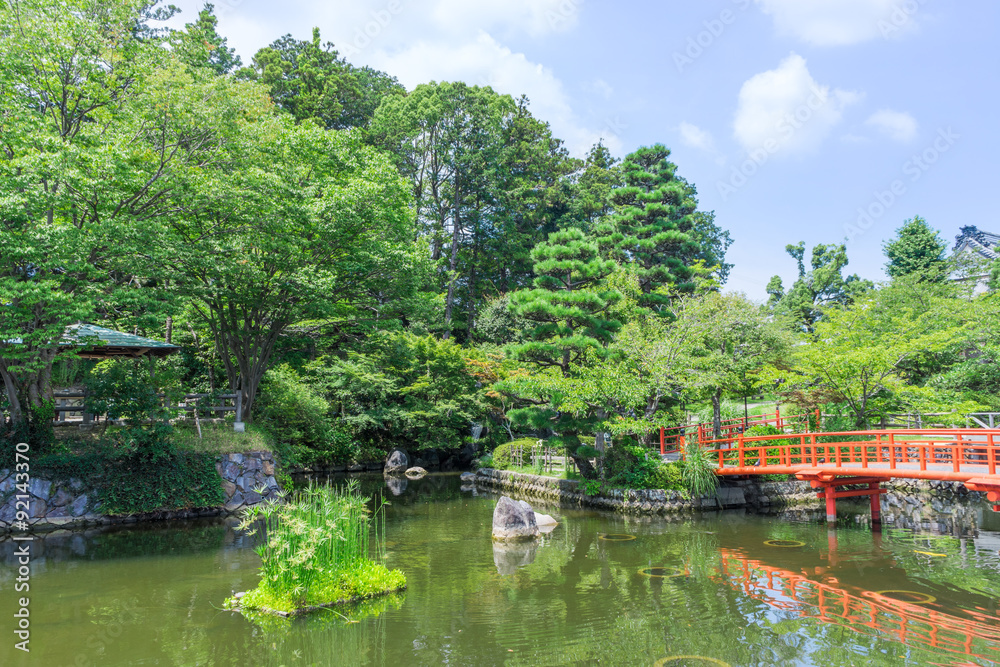 Japanese garden in Kakegawa Castle park