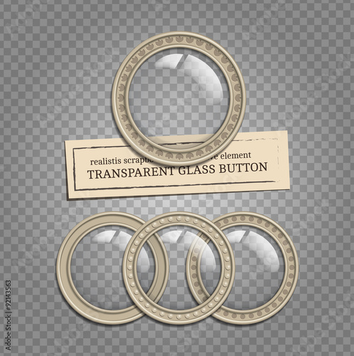 Transparent glass buttons
