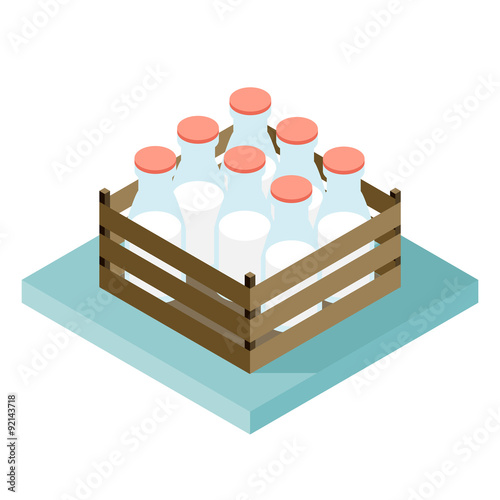 Bottle of milk vector image set