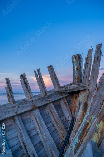 wreck of a fishing boat in Lefkada