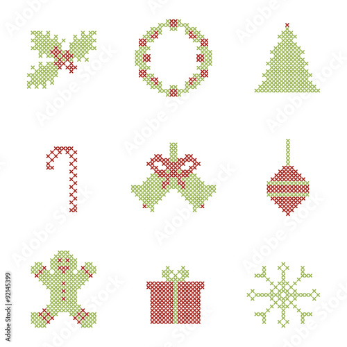 Christmas embroidered elements