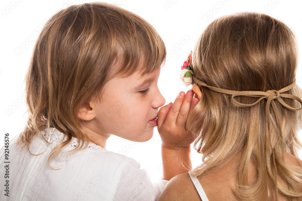 girls play, talk in your ear, talk, children's secrets, white ba girls play, talk in your ear, talk, children's secrets, white ba